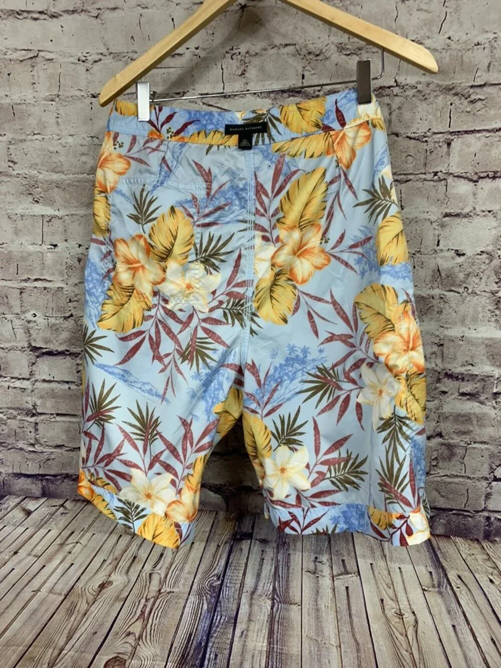 Banana Republic Blue Yellow Floral Board Shorts